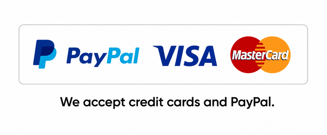 We accept credit cards and PayPal